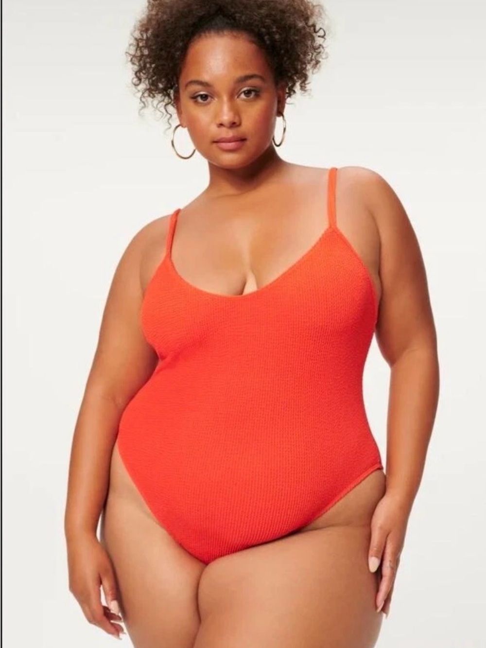 Good American Always Fits One Piece Swimsuit  Bright Poppy Red 4X 5X (7/8) NWT